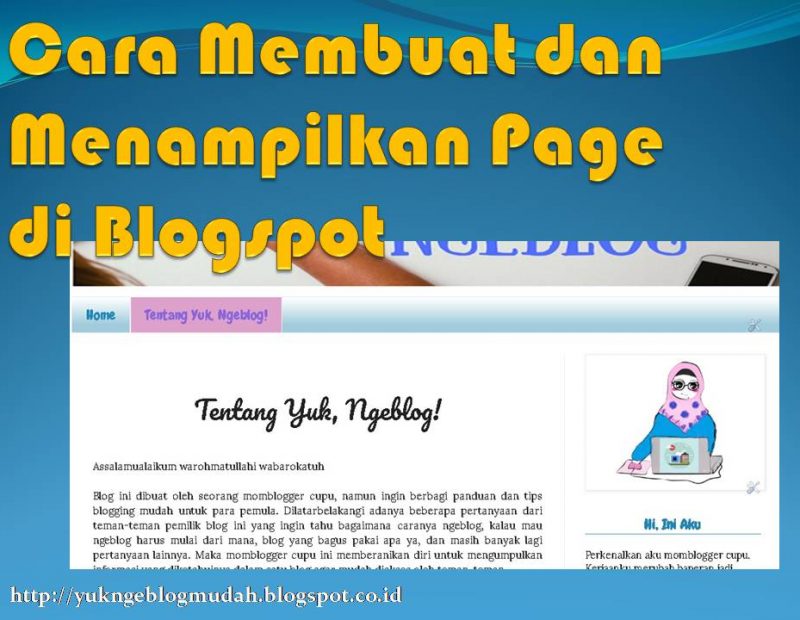 cara membuat page di blogspot